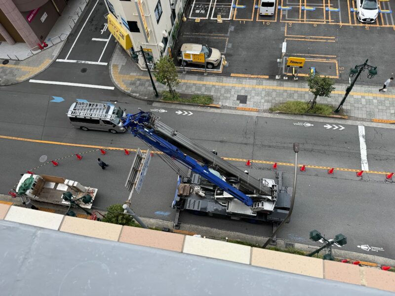 上から見たラフタークレーン