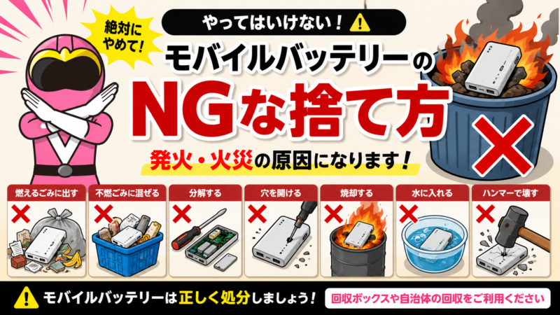 NGな捨て方・モバイルバッテリー