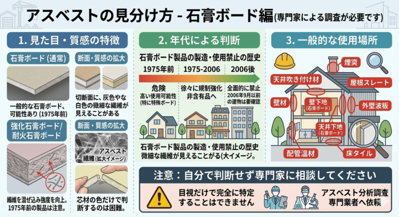 石膏ボード・アスベスト見分け方