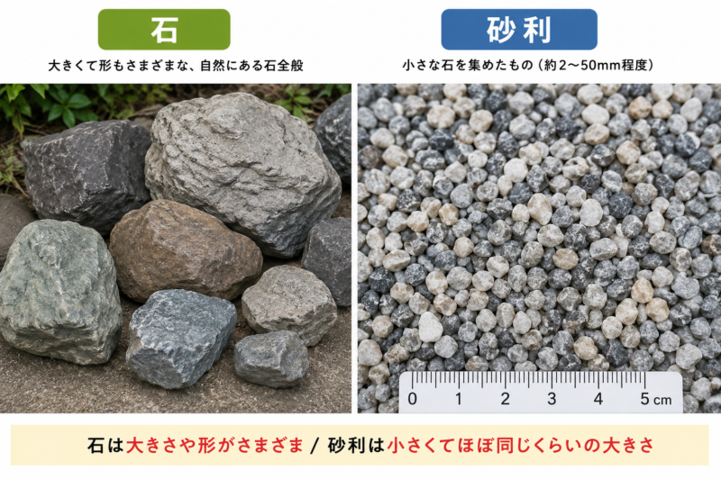 石と砂利の違い