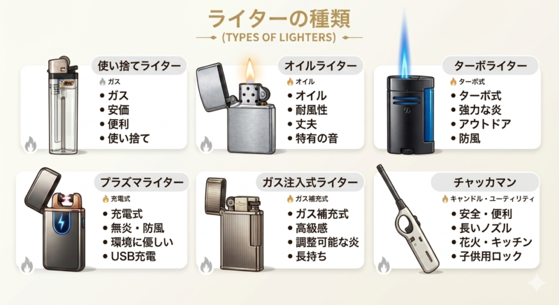 ライターの種類